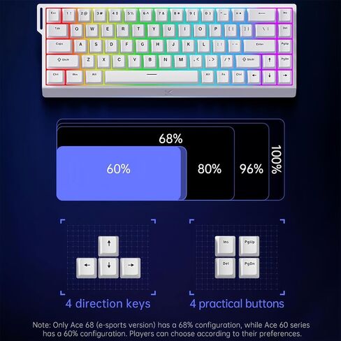 MCHOSE ACE 68 Magnetic Switch RGB Gaming Keyboard,60% Hall Effect Rapid Trigger Adjustable Actuation Hot Swap Wired Mechanical Keyboard with Side Printed Keycaps PC/Mac Gamer (Black-TTC Switch) in Kuwait