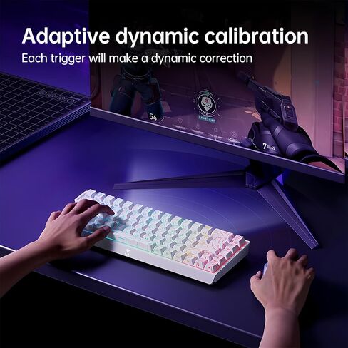 MCHOSE ACE 68 Magnetic Switch RGB Gaming Keyboard,60% Hall Effect Rapid Trigger Adjustable Actuation Hot Swap Wired Mechanical Keyboard with Side Printed Keycaps PC/Mac Gamer (Black-TTC Switch) in Kuwait