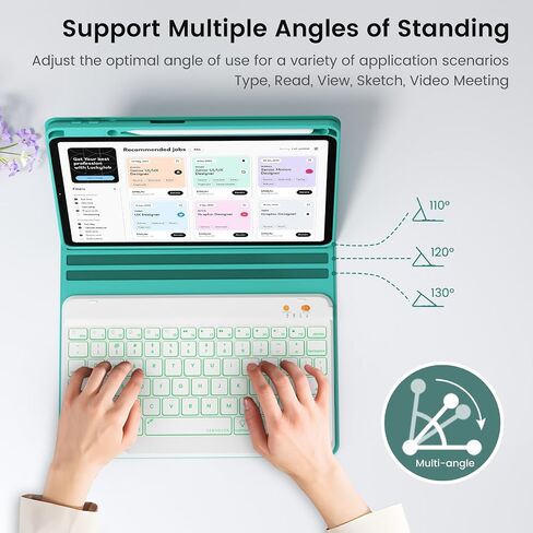 iPad Pro 12.9 inch Case with Keyboard Compatible for iPad 12.9-inch 2022/2021/2020 (6th/5th/4th Gen) with Pencil Holder,Smart Folio Tablet Cover with 7 Color Backlit Detachable Wireless Keyboard in Kuwait