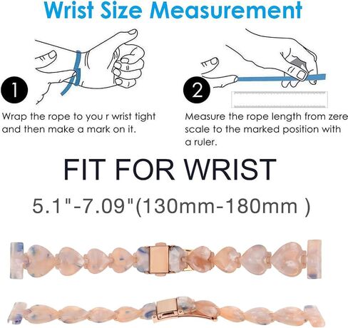Abanen 20mm Resin Heart-Shaped Watch Band for Garmin Vivoactive 5 / Venu 2 Plus/Venu Sq, Lightweight Adjustable Wrist Strap with Foldover Clasp for Garmin Approach S50 in Saudi Arabia