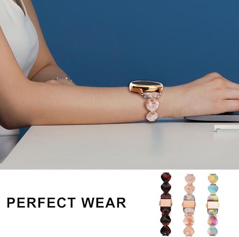Abanen 20mm Resin Heart-Shaped Watch Band for Garmin Vivoactive 5 / Venu 2 Plus/Venu Sq, Lightweight Adjustable Wrist Strap with Foldover Clasp for Garmin Approach S50 in Saudi Arabia