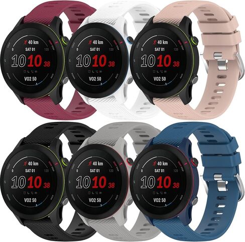 نطاقات 18 ملم متوافقة مع Garmin Forerunner 255s/Forerunner 265S/Venu 3S/Vivoactive 4S Watch Silic Silicone Colorful Colorful Frefor in Kuwait