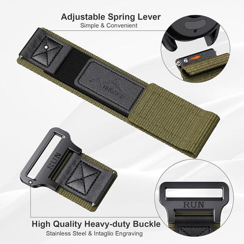 ANCOOL for Garmin Venu 3/Venu 2 Watch Band/Vivoactive 4/Forerunner 265/255 Band, 22mm Nylon Watch Band for Galaxy Gear S3 Frontier/Watch 3 45mm/Watch 46mm Bands for Men Women, Black/Green in Kuwait