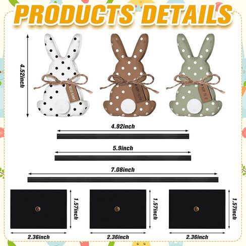 Burbell 3 Pcs St Patrick's Day Table Decorations Irish Wood Shamrock Tabletop Decor Green Lucky Clover Block Sign Tall Standing Freestanding St Patrick Centerpiece for Table Home Party(Rabbit) in Kuwait