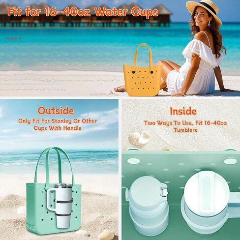 Bogg Bag Cup Holder لـ Stanley 30oz 40oz ، حامل مشروب متوافق مع الأكياس الشاطئية الحديثة البسيطة ، ومرفق حامل زجاجة ماء قابل للتعديل ، وملحقات Bogg Bage in Kuwait
