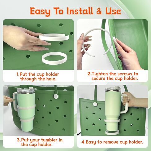 Bogg Bag Cup Holder لـ Stanley 30oz 40oz ، حامل مشروب متوافق مع الأكياس الشاطئية الحديثة البسيطة ، ومرفق حامل زجاجة ماء قابل للتعديل ، وملحقات Bogg Bage in Kuwait