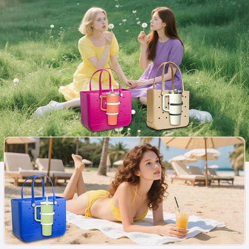 Bogg Bag Cup Holder لـ Stanley 30oz 40oz ، حامل مشروب متوافق مع الأكياس الشاطئية الحديثة البسيطة ، ومرفق حامل زجاجة ماء قابل للتعديل ، وملحقات Bogg Bage in Kuwait