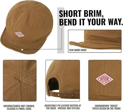 Croogo Soft Short Brim Baseball Cap Cotton Trucker Hat Men Adjustable Flat Strapback Dad Hats Flip Up Short Bill Cap Unisex in Saudi Arabia