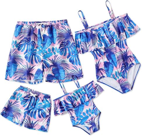 IFFEI Mommy and Me Swimsuit Pineapple Printed One Piece Family Matching Swimwear Boys 4-5 Years in Saudi Arabia