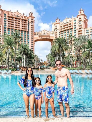 IFFEI Mommy and Me Swimsuit Pineapple Printed One Piece Family Matching Swimwear Boys 4-5 Years in Saudi Arabia