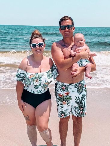 IFFEI Mommy and Me Swimsuit Pineapple Printed One Piece Family Matching Swimwear Boys 4-5 Years in Kuwait