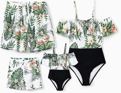 IFFEI Mommy and Me Swimsuit Pineapple Printed One Piece Family Matching Swimwear Boys 4-5 Years in Kuwait
