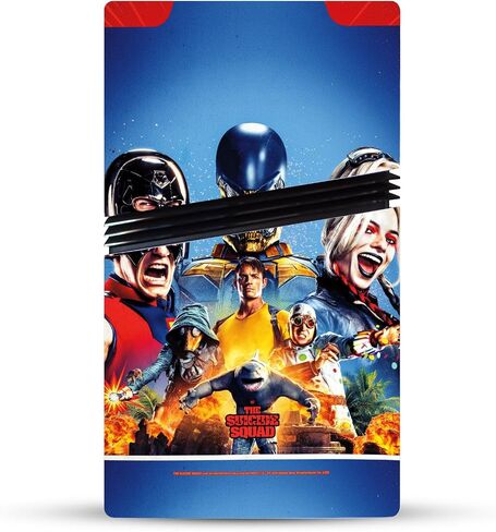 تصاميم قضية الرأس مرخصة رسميًا The Suicide Squad 2021 Poster Poster Poster Vinyl Gaming Skin Mecal متوافق مع Sony PlayStation 5 PS5 Pro Disc Edition Console & DualSense Controller in Saudi Arabia