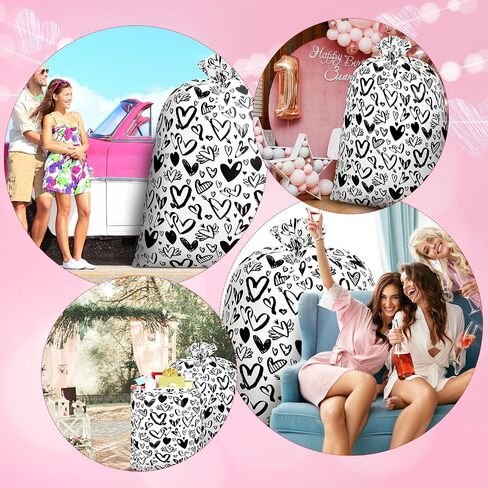 2 Pcs 80 x 60 In Valentine's Day Extra Large Gift Bags Jumbo Bike Gift Bags Oversized Red Heart Large Plastic Gift Bags for Valentines Day, Weddings, Bridal Showers, Anniversary (Red Heart) in Saudi Arabia