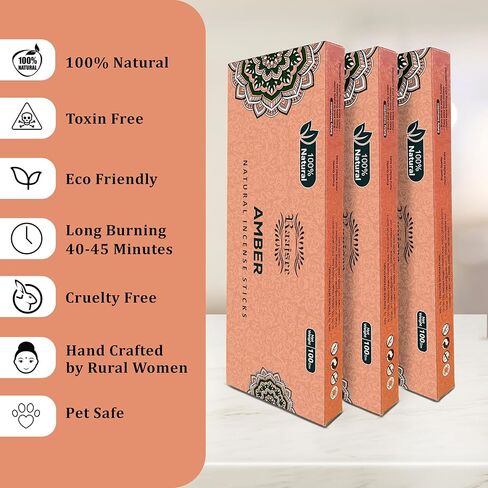 Raajsee Oudh Incense Sticks, 100%-Natural Charcoal Free Organic Non Toxic Clean Burning Handmade Insence Sticks 100 gm Pack, Meditation Gifts – Spritual Cleansing in Kuwait