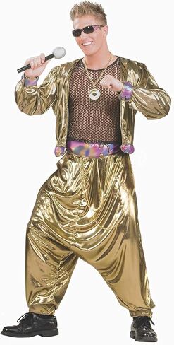 Men's 80's Video Superstar Costume, Gold, One Size in Saudi Arabia