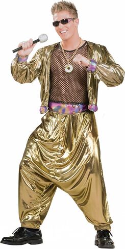 Men's 80's Video Superstar Costume, Gold, One Size in Saudi Arabia