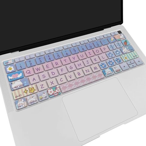 غطاء لوحة مفاتيح سيليكون لطيف لـ Apple Macbook Air 13.3 "(الطراز: A1932 ، 2018 2019) مع معرف اللمس والشمس والقمر in Kuwait