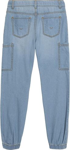 Hudson Jeans Girls' High Rise Cargo Pocket Denim Jean, Rain Wash, 12 in Saudi Arabia