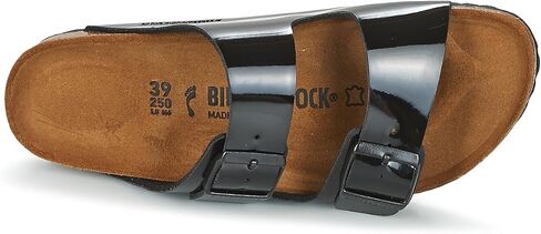 صندل ARIZONA Birko-Flor النسائي من Birkenstock مفتوح عند الأصابع، أسود (Schwarz Lack)، 4.5 UK in Saudi Arabia