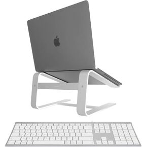 Macally Ultra Slim Wired Computer Keyboard and Ergonomic Laptop Stand, Create Both Efficiency and Comfort