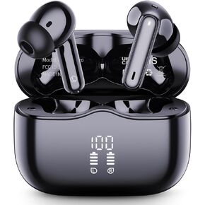 Wireless Earbuds, Bluetooth 5.4 Headphones in Ear with 4 ENC Noise Cancelling Mic, New Wireless Earphones HiFi Stereo Deep Bass 40H Playtime, In-Ear Bluetooth Earbuds LED Display IP7 Waterproof, USB-C