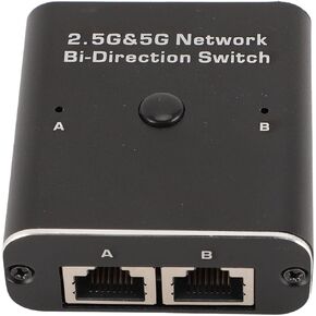 2.5G 5G Network Bidirection Switch, Up to 1000Mbps, Easy to Carry for Computer Networking Switch with 2 Port RJ45 Network Switch, No IP Series Connection