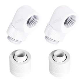 Alphacool Eiszapfen G1/4" to 10mm ID, 13mm OD Compression Fitting and 90 Degree Rotary Fitting Set, Deep Black, 2-Pack