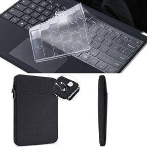 CaseBuy TPU Keyboard Cover for 2024 Microsoft Surface Pro 10/9/8/i5/i7/X Touchscreen 13" with 13 Inch Laptop Sleeve Case Bag
