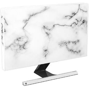 Baocicco Golden and Gray Marble Monitor Dust Covers 22, 23, 24, 25 Inch Artistical Panel Case Computer Monitor Covers Sleeve Compatible with PC Desktop and TV Anti-Static Dustproof Protective