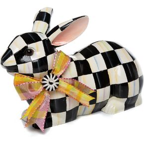 MACKENZIE-CHILDS Sterling Check Standing Bunny, Cute Bunny-Rabbit Figurine, Spring Easter Decoration in Kuwait