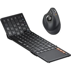 ProtoArc XK01 TP Foldable Keyboard with Touched and EM05 NL Vertical Trackball Mouse