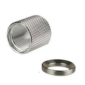 TWP 5/8-24 5/8"x24 TPI Thread Protector,Aluminum 6061 T6 Anodized Silver, Free Stainless Steel 5/8 Crush Washer