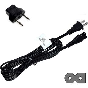 HQRP AC Power Cord 10 ft Long for Husqvarna Viking 1002LCD 1003LCD Designer Diamond HuskyLock S25 Huskylock 560ED Prelude 340 Quilt Designer 2 Sapphire 830 835 850 855 870 + Euro Plug