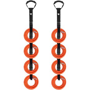 2 Pack Extension Cord Organizers, Wall-Mounted Storage System with Reusable Straps, Space-Saving Vertical Cable Holder for Garage/Shed/Garden - Secures Extension Cords, Hoses & Ropes
