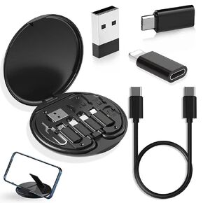 Multi-USB 60W Charging + Data Cable Kit Compatible with Dell XPS 13R Conversion Plus Stand, 5Gbps Speeds USB-C MicroUSB Card Pin Holder Storage