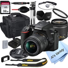 كاميرا Nikon D3500 DSLR مع عدسة VR 18-55 مم + 32 جيجابايت ، ترايبود ، حالة ، وأكثر (حزمة 18pc) (متجددة)