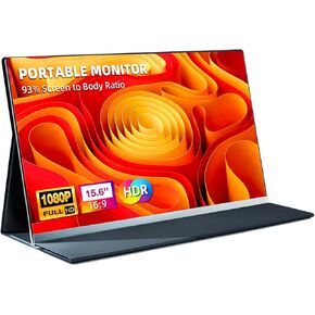 Laptop Screen Extender 16" - 1200P FHD Portable Monitor, Height - Adjustable, 360° Rotating Detachable Stand, HDMI USB-C Plug & Play External Display for Windows Mac Chrome Surface Travel Work Setup