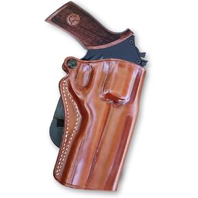 Premium Leather OWB Paddle Holster Open Top Fits, Chiappa Rhino 40DS 357 Mag/ 9mm 4'' BBL, Right Hand Draw, Brown Color #1050#