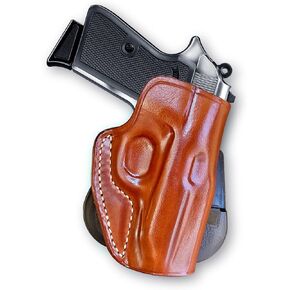حافظة مجداف من الجلد الممتاز مع نوبات أعلى مفتوحة ، وولتر PPK/ S 22LR/ 380 CALIBER 3.3 'بوصة برميل ، سحب اليد اليمنى ، اللون البني #1170 #