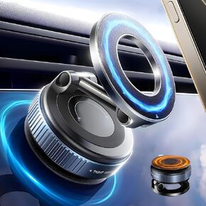 Magnetic Car Phone Mount, 360° Adjustable Magnetic Phone Holder, Foldable Stand for Car Dashboard, Mirror, Smooth Surface, Compatible with iPhone Android Smartphones