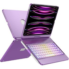 GGH Keyboard Case for iPad Pro 11 inch (4th/3rd/2nd/1st Gen),iPad Air 5th/4th Generation Case with Keyboard 10.9 inch,10 Color Backlight Bluetooth Keyboard with Pencil Holder,360° Rotatable Screen