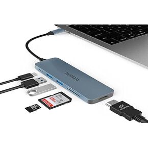 USB C Hub for iPad Pro, HOPDAY 8 in 1 Docking Station USB C Adapter with 4K HDMI, USB 3.0, 60W PD, 3.5mm Audio, SD/TF Card Reader Compatible with Laptop, MacBook Pro/Air and Other Type C Devices
