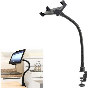 ChargerCity 22" Heavy Duty Adjustable Aluminum Tablet & Smartphone Counter Top Kitchen Home C Clamp Mount Holder Best use for Takeout & Togo Orders (UBER EATS | DOORDASH | Grub Hub)