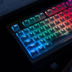 Mintcaps Keycaps, Crystal Jelly Black Keycaps, Shine Through Translucent Custom Keyboard Keycap Set 134Keys, OEM Profile Keyboard Key caps for 60%/65%/75%/80%/100% Cherry Gateron MX Mechanical