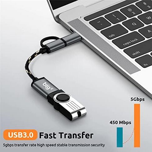 Turbo 5Gbps USB-C to USB 3.0 Adapter [2Pack] Compatible with Apple iPad Pro 13, 11 inch 7th Generation 2024 M4 Models for FULL USB OTG On-The-Go Thunderbolt 3/4 Short Connector USBC Male to USB Female in Saudi Arabia