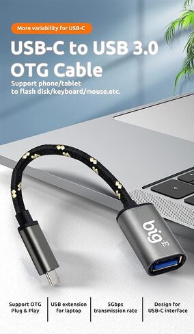 Turbo 5Gbps USB-C to USB 3.0 Adapter [2Pack] Compatible with Apple iPad Pro 13, 11 inch 7th Generation 2024 M4 Models for FULL USB OTG On-The-Go Thunderbolt 3/4 Short Connector USBC Male to USB Female in Saudi Arabia