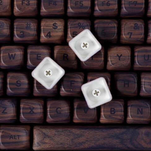 YMDK Wood PBT Keycaps MOA Profile 130 Keys Dye Sub Top Print Walnut Pattern Custom Keycap Set for MX Mechanical Keyboard 61/64/68/84/87/100/104/108% Layout in Saudi Arabia