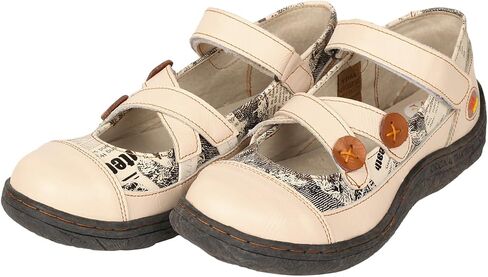 TMA EYES Button Criss Cross Strap Leather Women Flat Shoes in Saudi Arabia