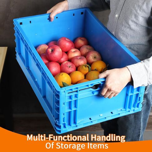 صندوق تخزين قابل للطي من QTJH يحتوي على 52 لتر، صناديق تخزين مفتوحة، صندوق تخزين بلاستيكي، صناديق الحليب، تخزين عبور عالي التحمل (1) in Kuwait